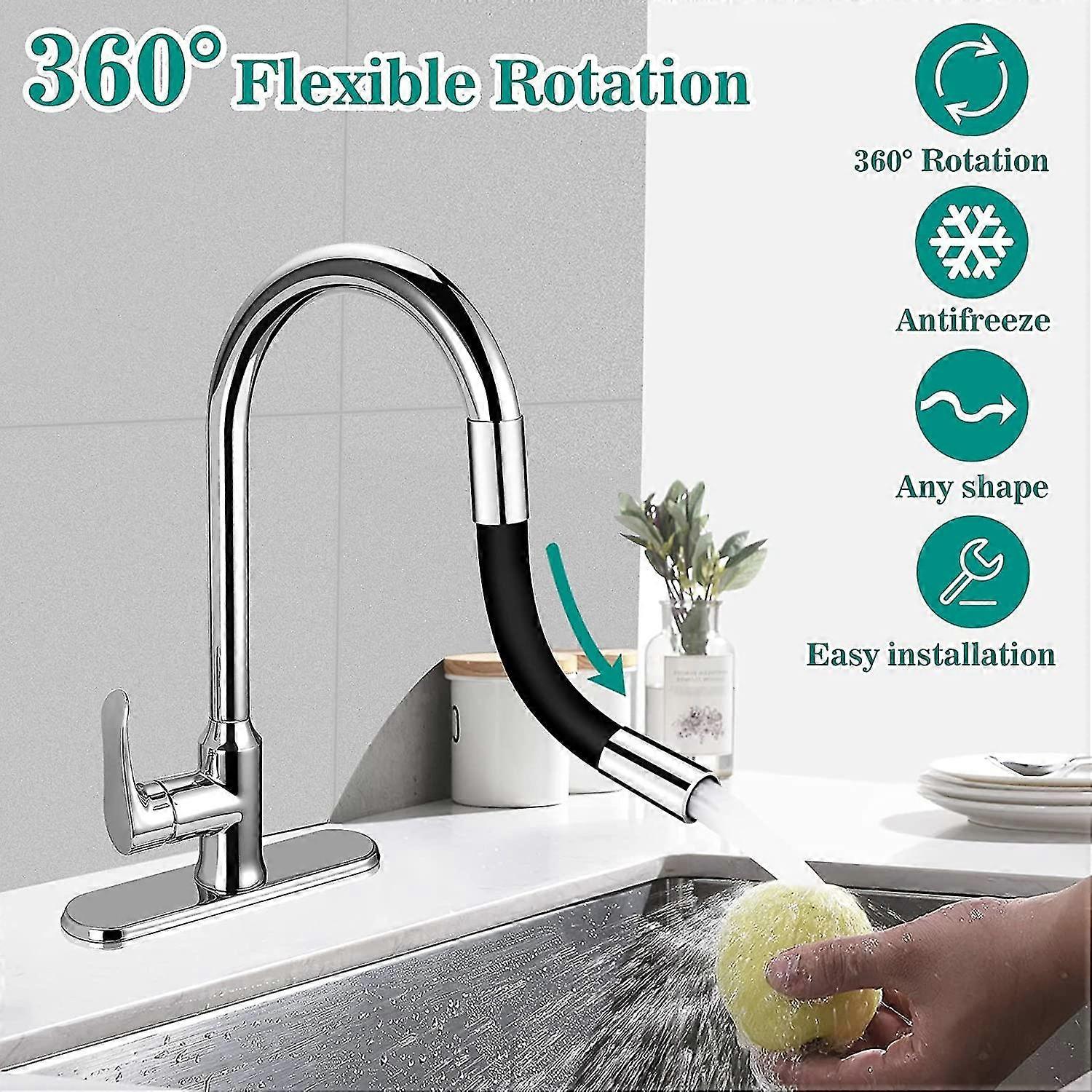 360 Flexible Faucet Extension -for Outdoor Bathroom And Kitchen(black ...