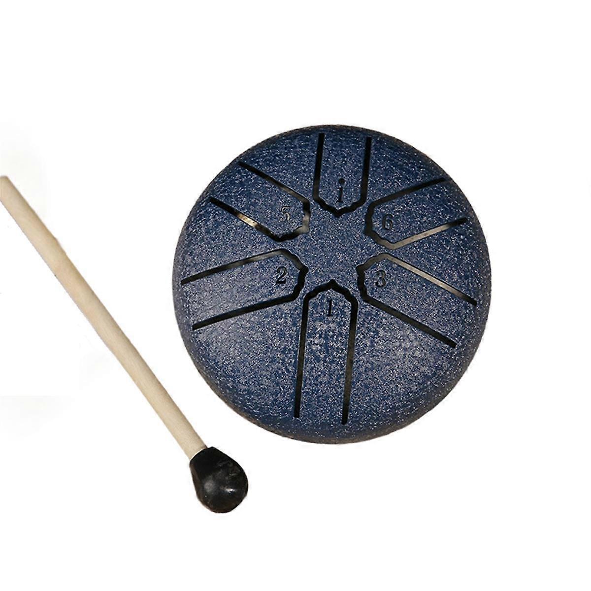 3 Inch 6-Tone Steel Tongue Drum Mini Hand Pan Drums with Drumsticks Percussion Musical Instruments Drum Accessories A