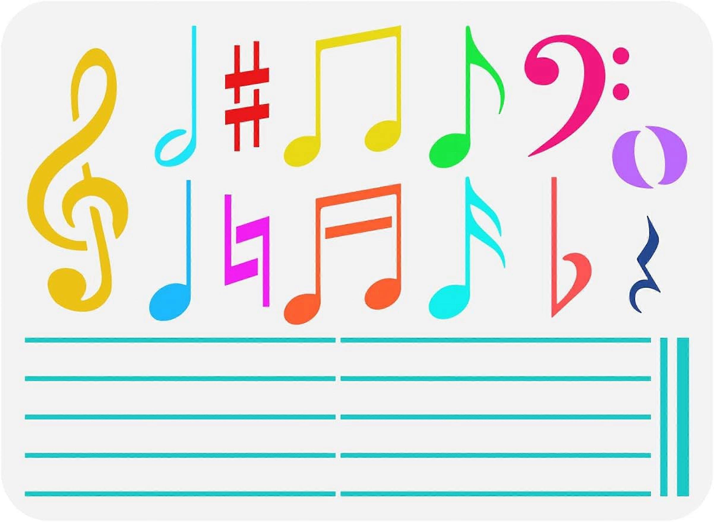 1PC Music Notes Stencil 8.3x11.7inch Reusable Drawing Painting Stencils