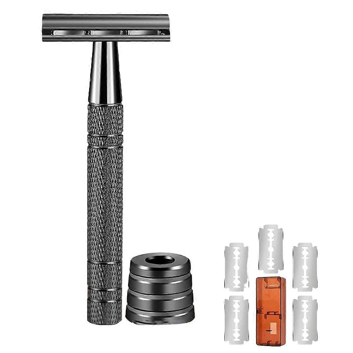 Replaceable Men Safety , Double Edge Safety , Reusable Metal Razors for Men,B