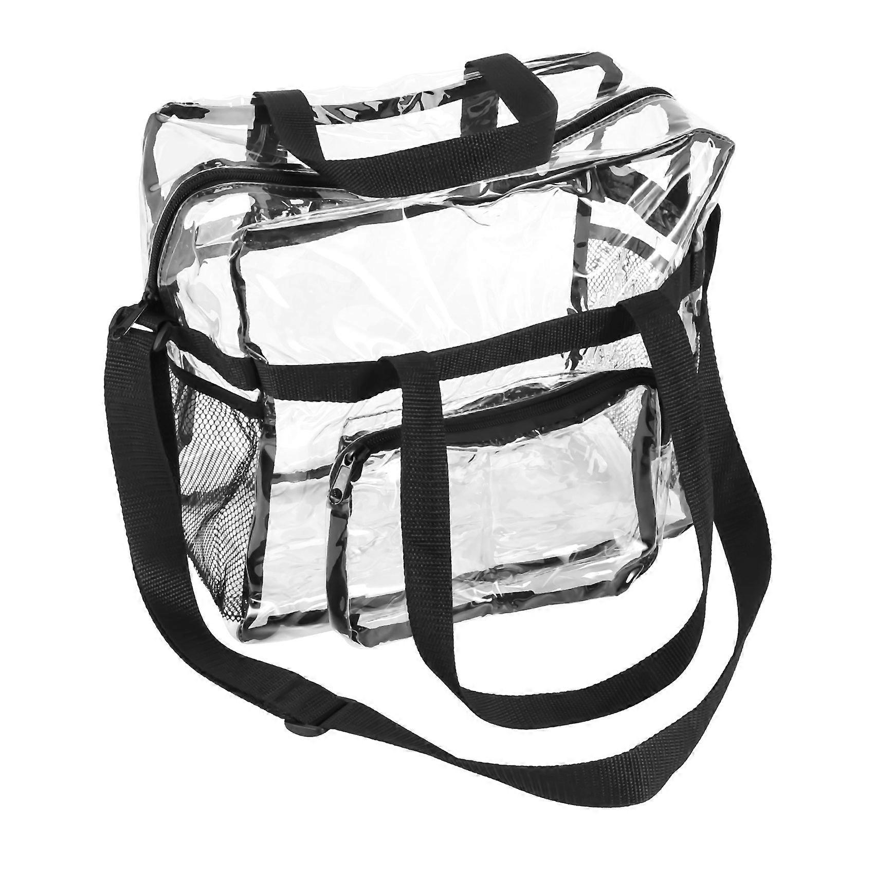 Clear Tote Bag, Adjustable Shoulder Strap and Zippered Top, Stadium Security Travel & Gym Clear Bag