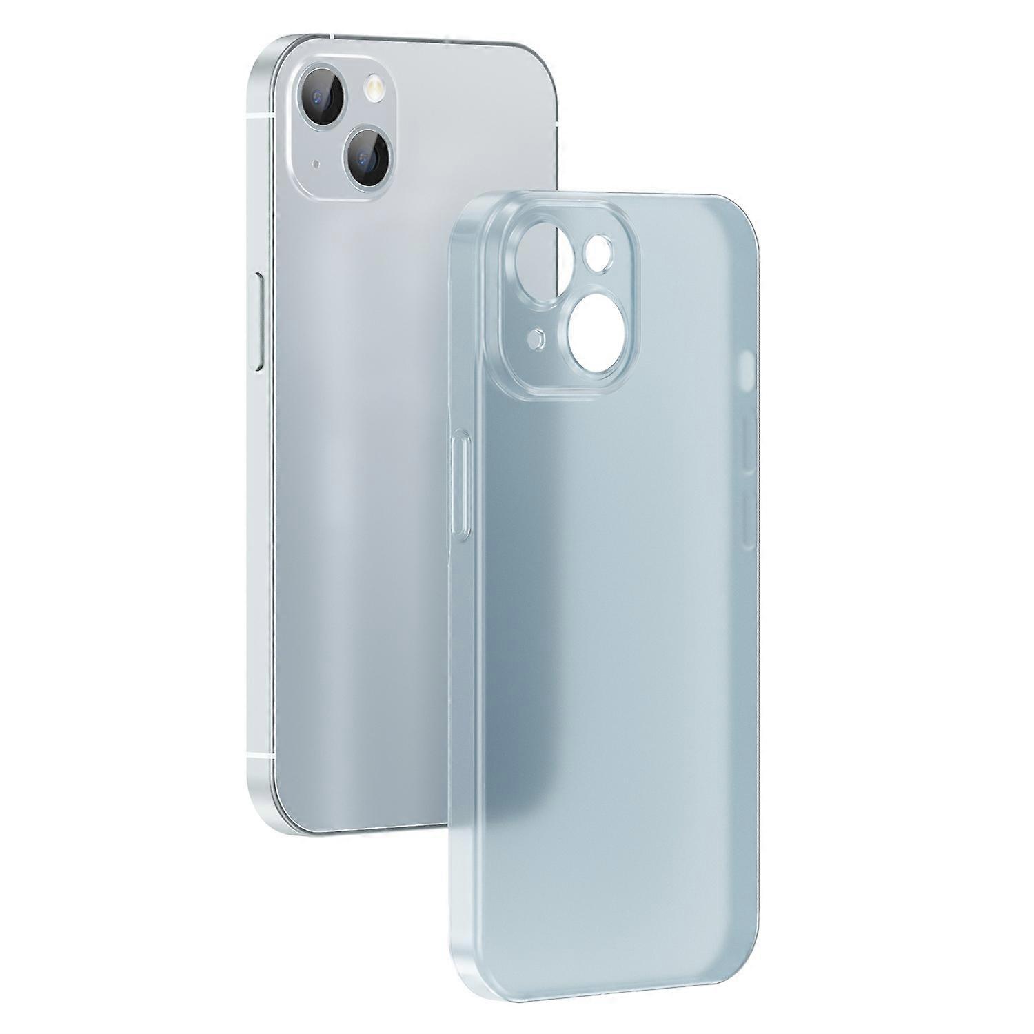 For iPhone 15 Case Ultra Thin Matte PC Phone Cover - Transparent Blue