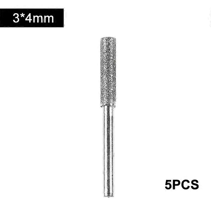 5 Pieces Diamond Coated Cylindrical Burr Chainsaws Sharpener Stone File Chainsaws Sharpening