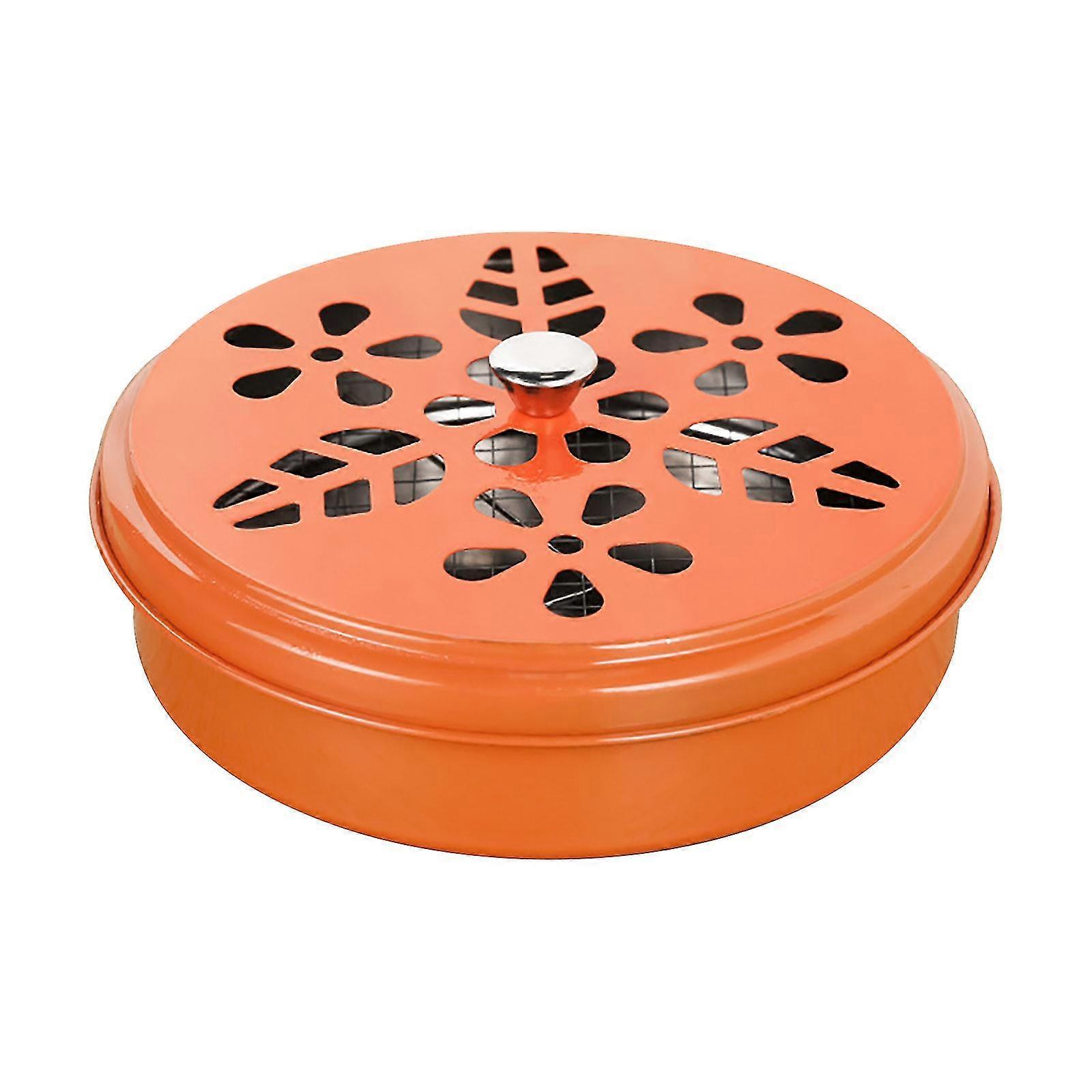 Classical Design Portable Mosquito Coil Holder Box Iron Case Holder With Lid