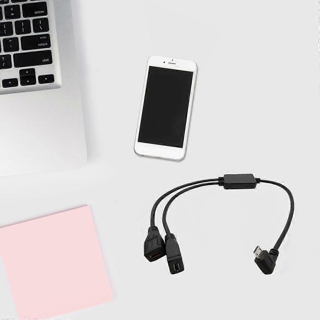 Splitter and Micro USB Cable 2 in 1 Adapter Charging Data Cord Middle ...
