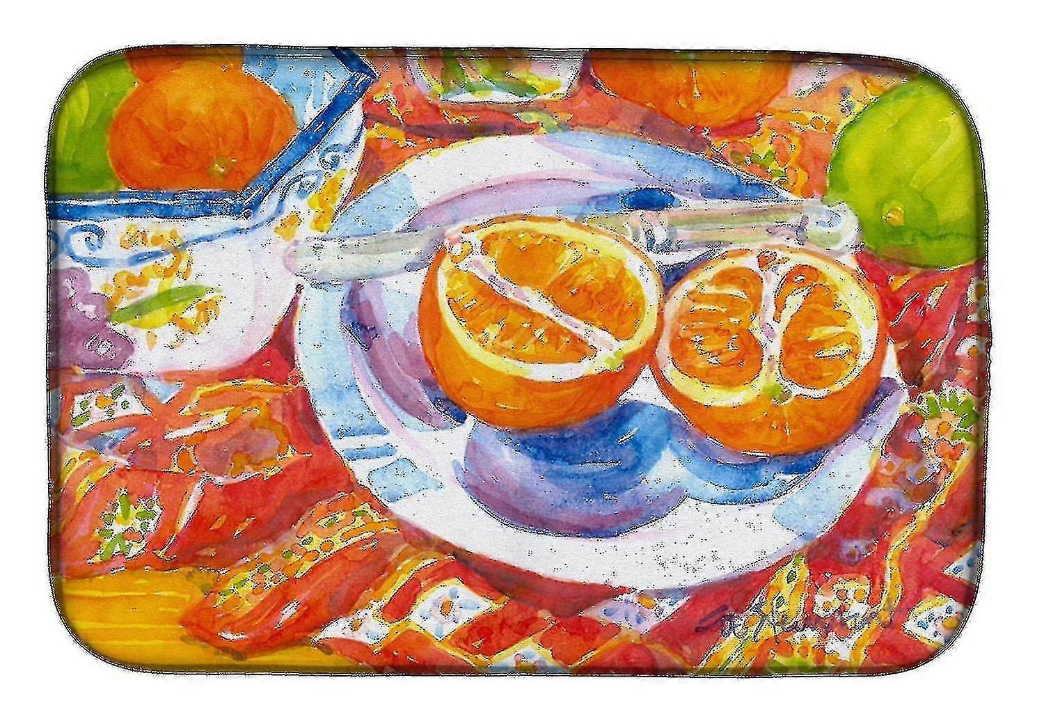 Florida Oranges Sliced For Breakfast Dish Drying Mat