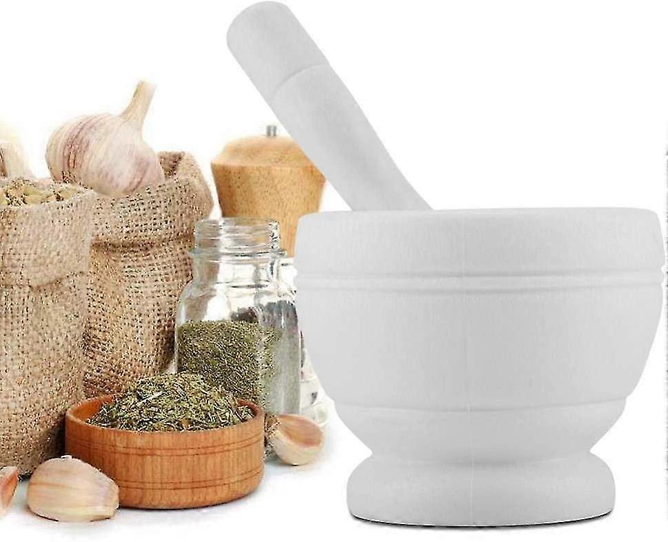 3.2 Inch Porcelain Mortar And Pestle - Spice, Herb & Garlic Grinder For Kitchen & Cooking