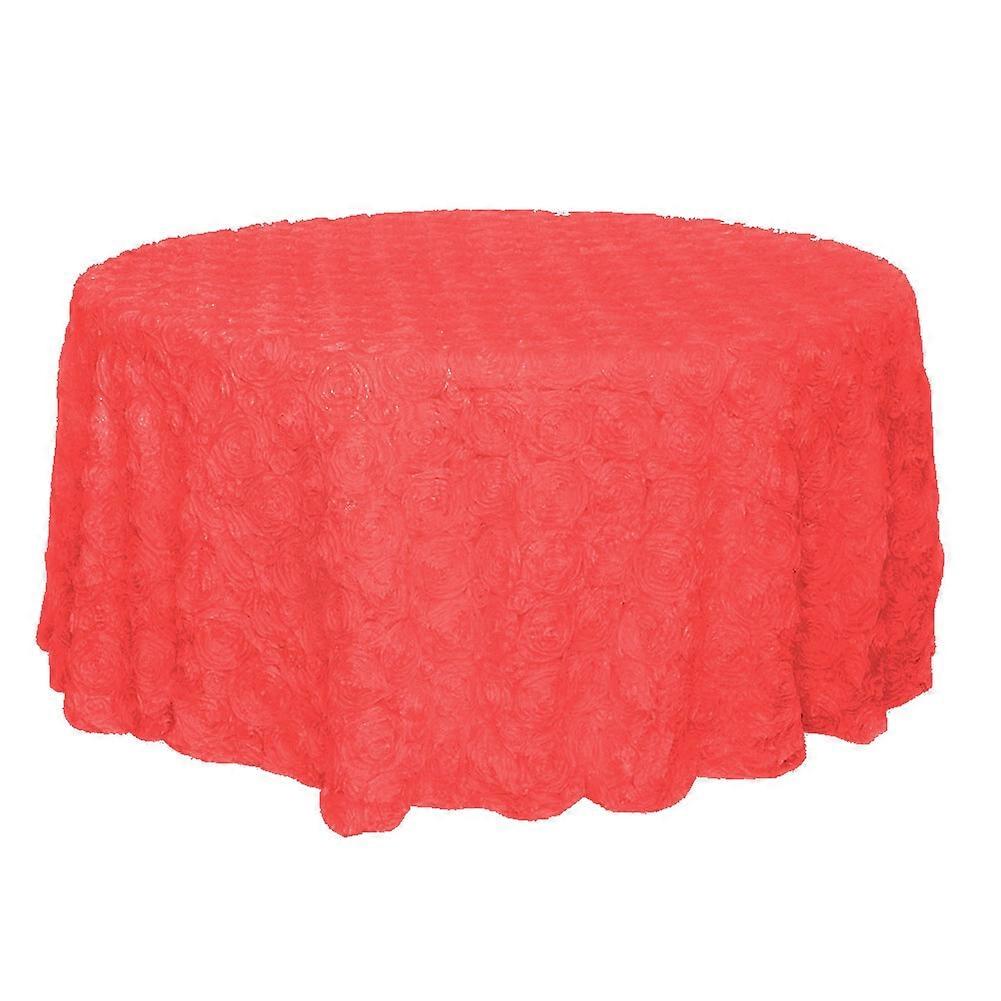 Nappe ronde en tissu rose 3D de 120 cm, décoration de table pour banquet de mariage, KAESI