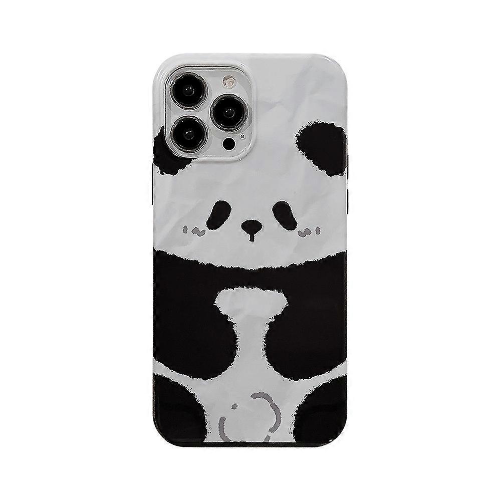 Cute panda mobile PC case for iPhone 15 pro