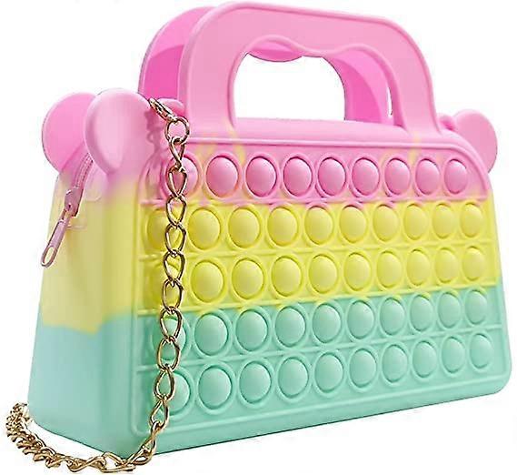 Push Bubble Fidget Pop håndvesker, Shoulder Bag for jenter og kvinner Relief Stress Sensorisk Sensorisk leketøy