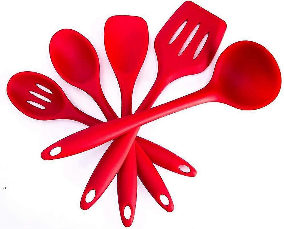5 Piece Kitchen Utensils Silicone Set, Kitchen Utensil Set Includes Spatula Gift