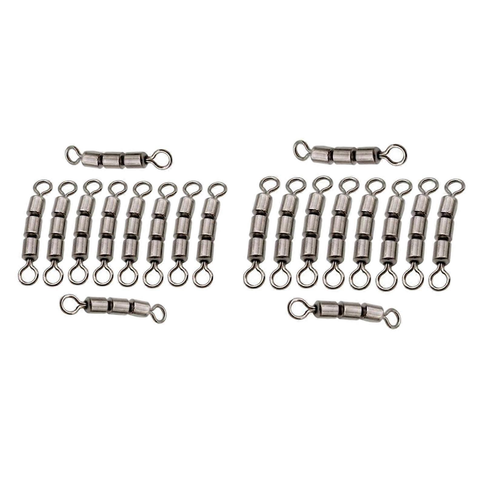 20x Fishing Triple Rolling Swivels Solid  Hook Line Connector