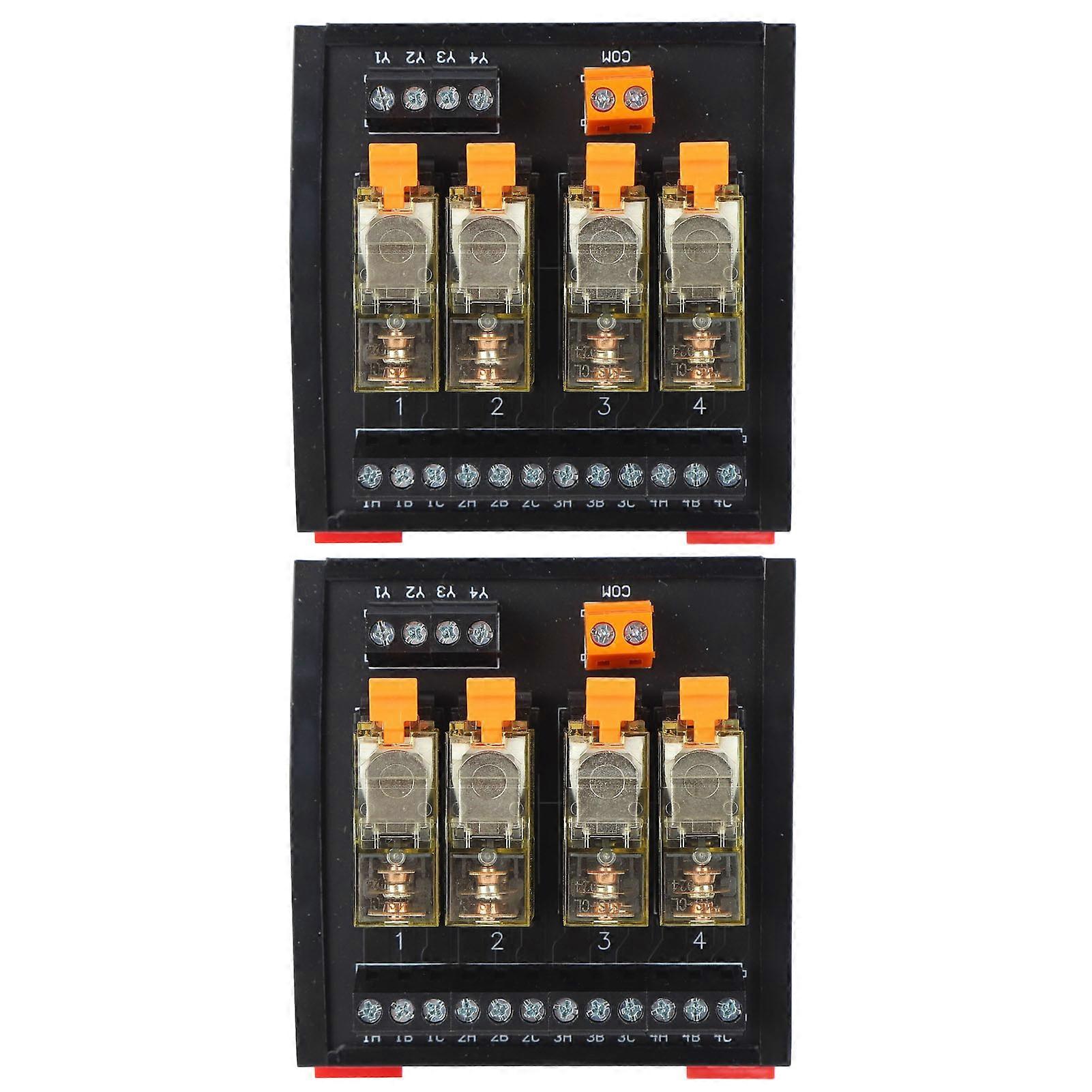 2Pcs Relay Module Control Board DC PLC Din Rail Mounting 4 Channel 1 NO 1 NC BEM1S?4MZ AC 250V