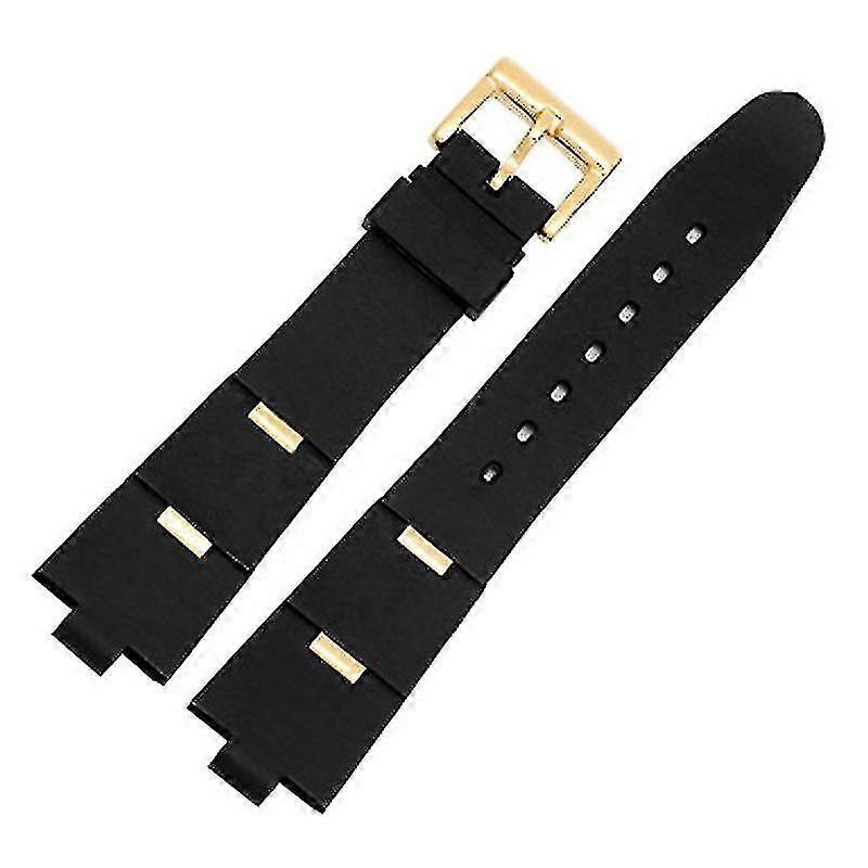 Silicon Ceas Barcelet Watch Accesorii Band pentru Bvlgari Dp42c14svdgmt Convex 8mm curea de cauciuc bărbați și femei 2 tipuri-negru -argintiu