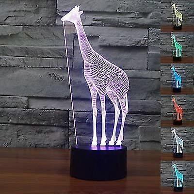 3D Giraffe Lamp Night Light Touch Table Desk Optical Illusio