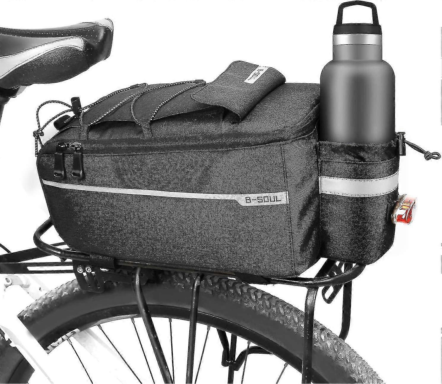 מתלה Pannier אופניים, 10l עמיד למים תיק אופניים אחורי, תיק תא מטען למושב האחורי לאופניים לרכיבה על אופניים Mtb נסיעות ספורט