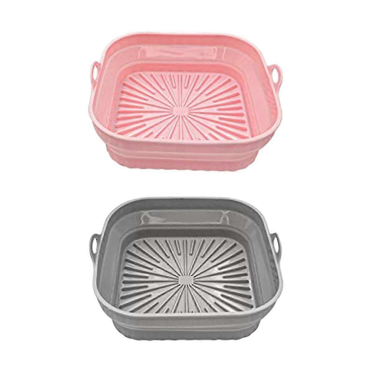 Silicone Liners, Square Reusable Liners Foldable, Accessories, 2 Pack Pink And Grey