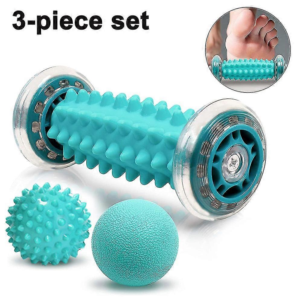 Voet massage roller en stekelige massage bal set, 3pcs