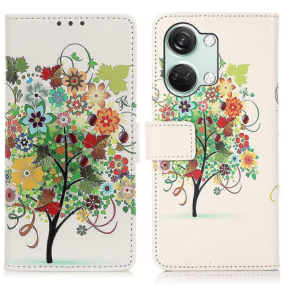PU Leather Case for OnePlus Nord 3 5G/Ace 2V,Pattern Printing Phone Cover with Stand Wallet