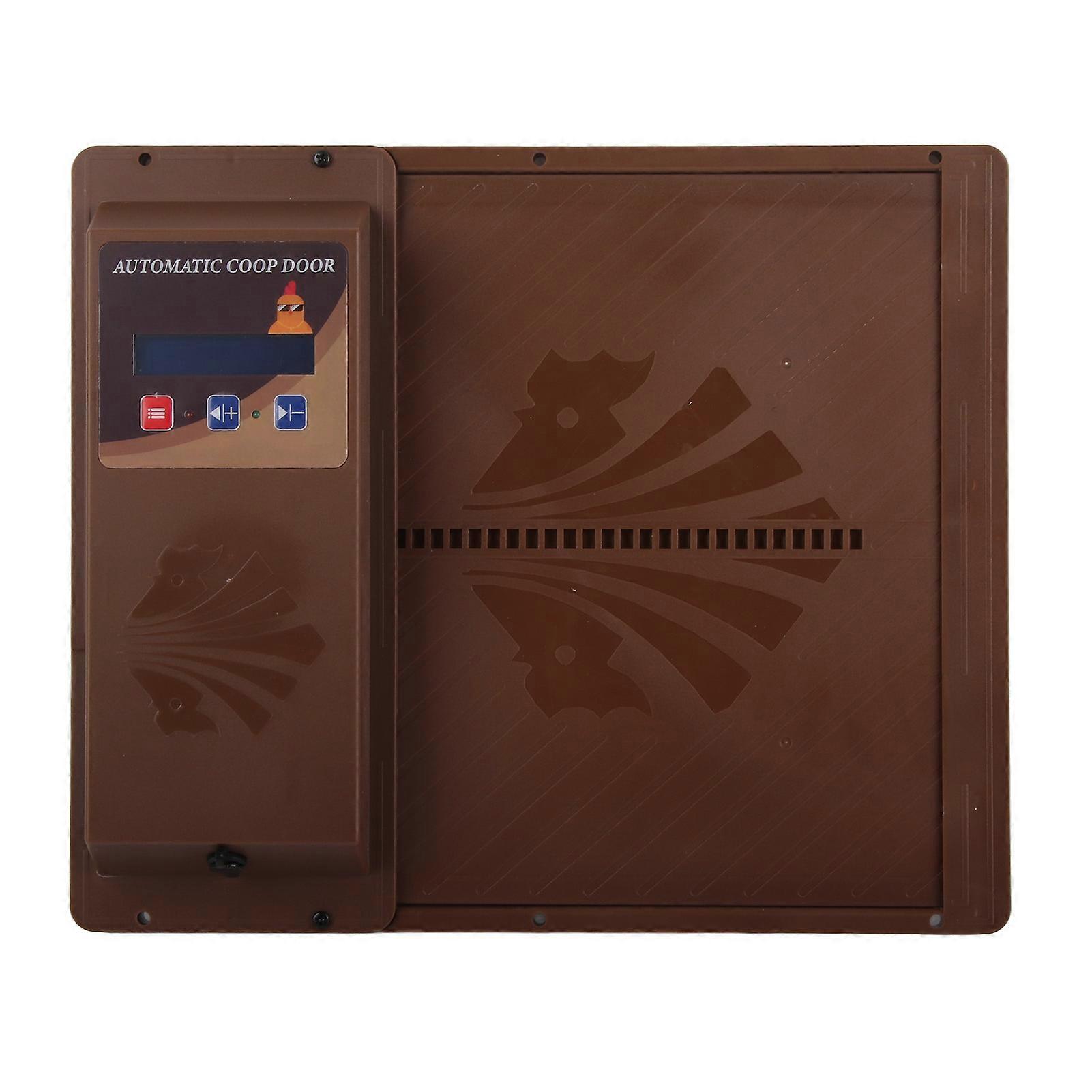 USB Automatic Chicken Coop Door Opener with Timer - Horizontal Opening (Brown)
