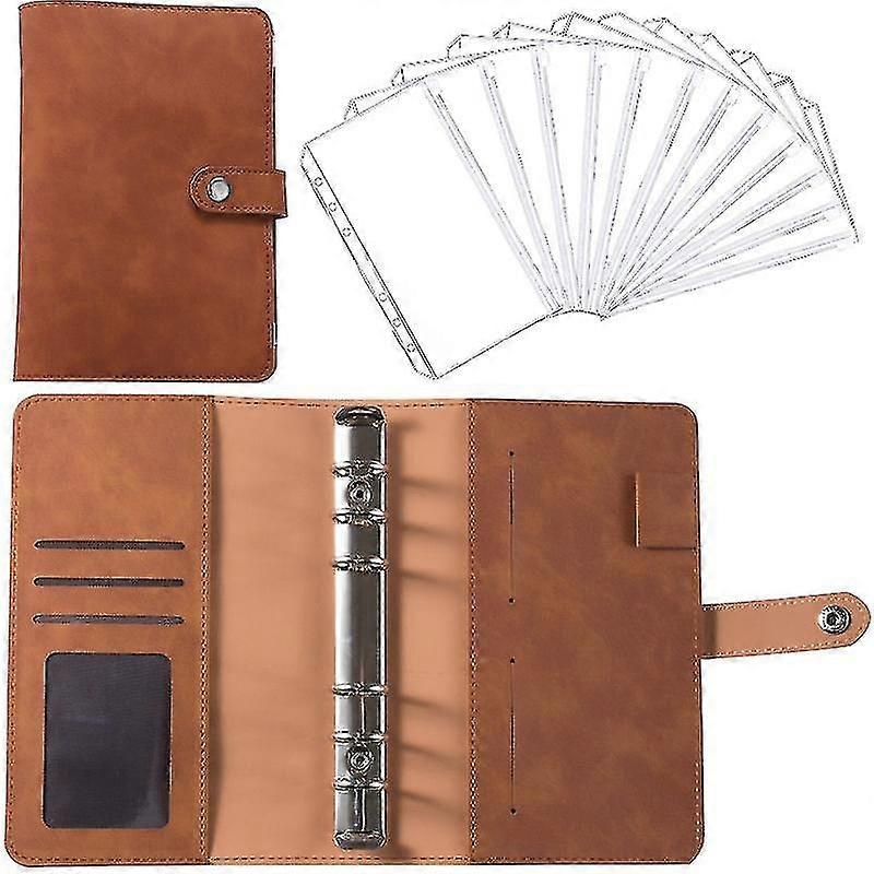 Capa do fichário de fisco de fisto de notebook com 12 peças Binder Pocket Personal Cash Budget Envelopes System 6 Hole Binder Folder