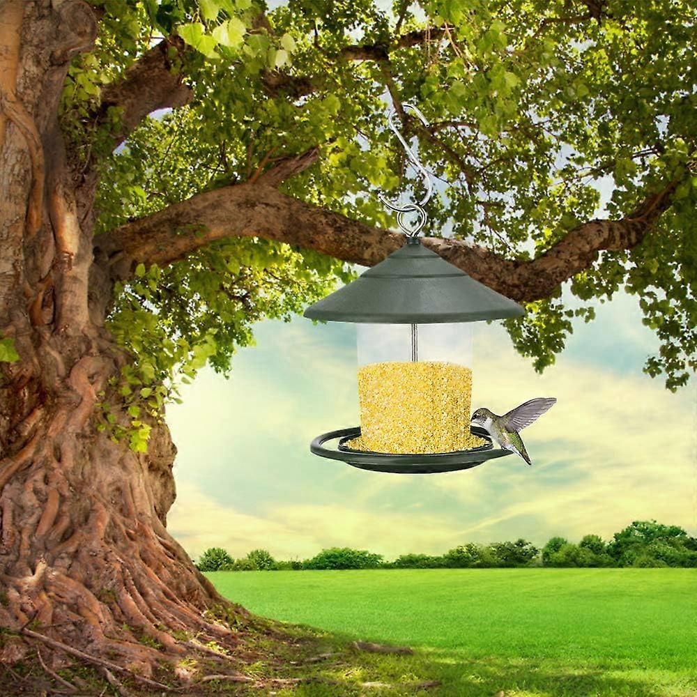 Mangiatoie per uccelli selvatici, mangiatoia per uccelli sospesa, mangiatoia per uccelli sospesa in plastica per balcone all'aperto trasparente (verde)