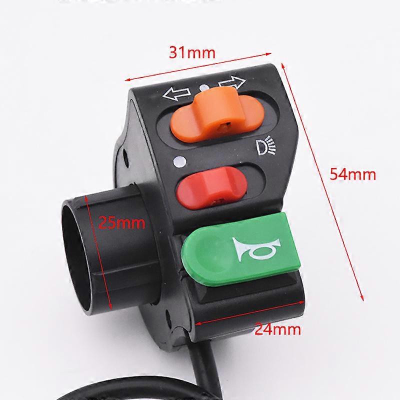 Motorcycle ATV 78 Handlebar Horn Turn Signal Headlight Three-In-One Combination Switch Button Modification Accessories