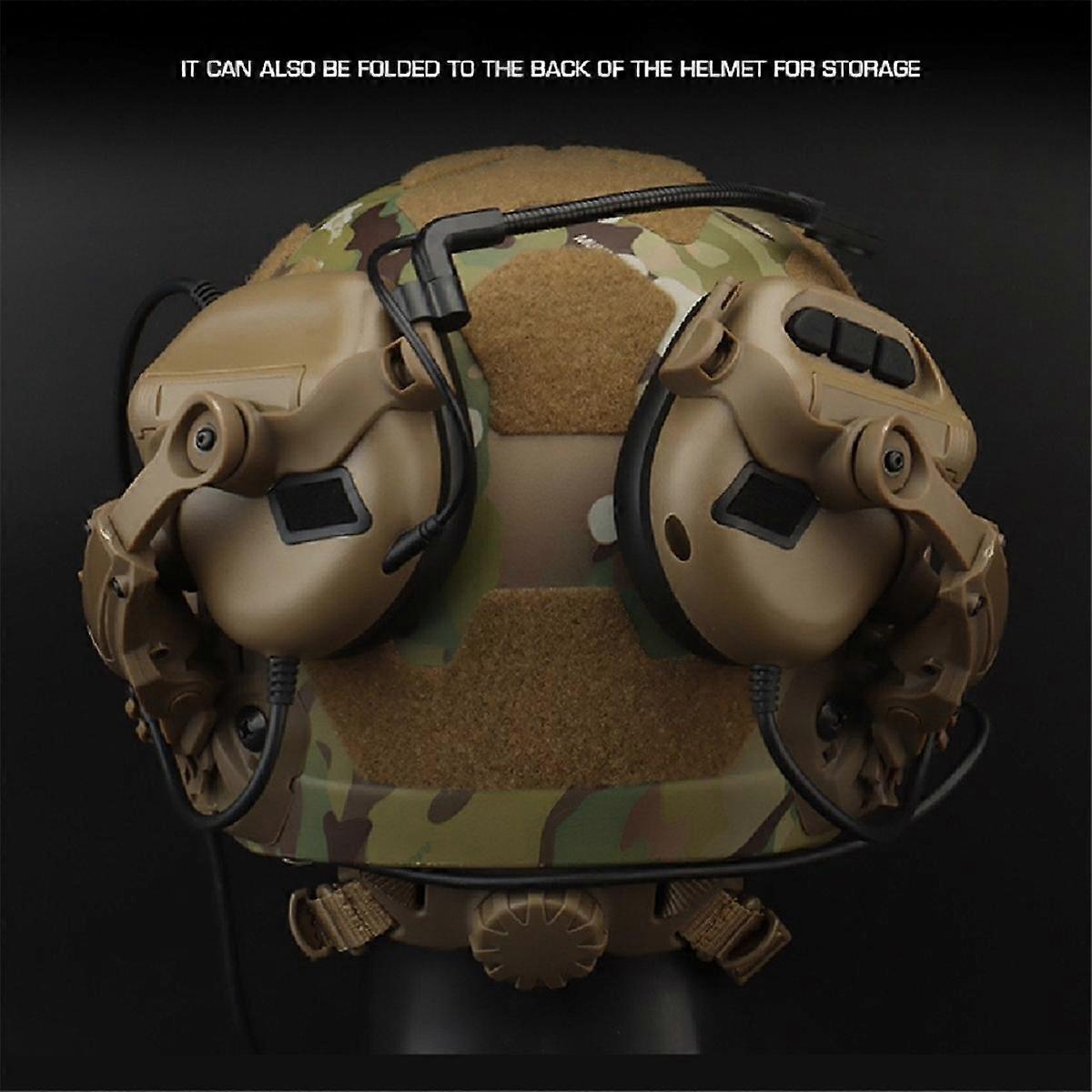 Tactical Headset Holder Helmet-Mounted Accessory Rail Adaptor Kit Adjustable Pickup Noise Canceling Holder, Set C