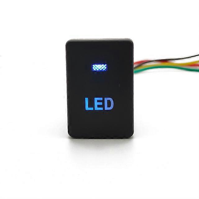 Blue Car LED DRL Power On Off Rearview Mirror Heating Button Front Rear Fog Light Switch for Toyota Camry Prius Corolla PRADO