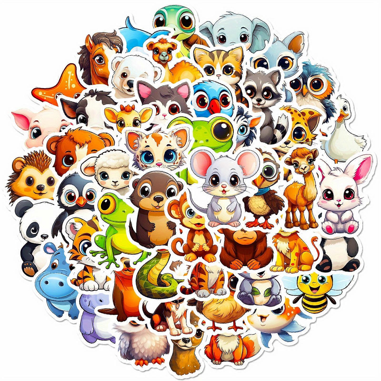 50pcs Large Eyed Animals Waterproof DIY Creative Doodle Stickers, Laptop PC Computer Mobile Smartphones Phone Case Guitar Desktop Cup Travel Motorcycl