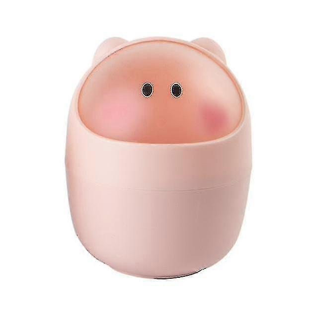 Cartoon Pig Desktop Mini Trash Can1pcspink PXCL