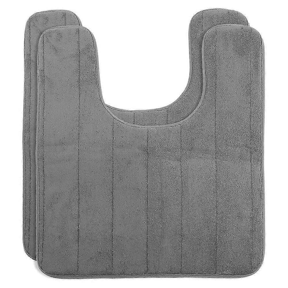 2pcs WC Carpet Carpet absorvente Tapete de Piso do Banheiro Slow Rebound WC Almofada em forma de U