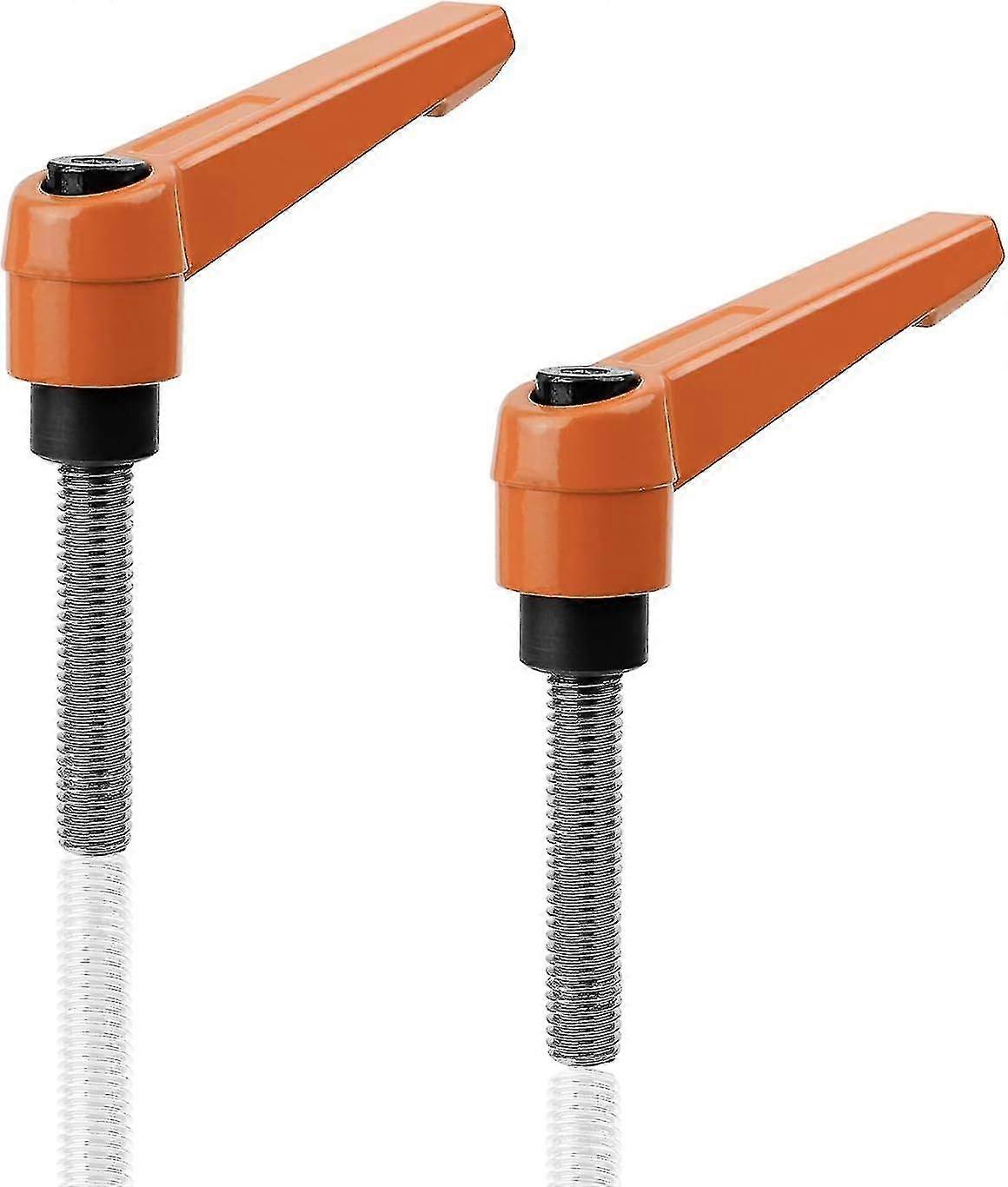 Clamping Lever Handle, 2 Pieces Orange M8 Clamping Lever Handle, Stainless Steel, Rust-proof