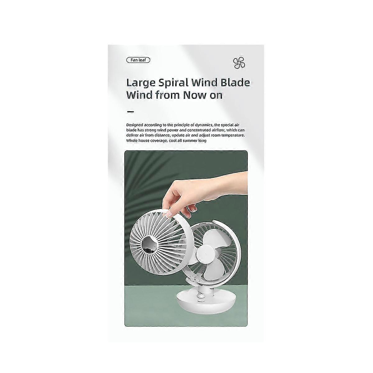 360 Rotating Office Desktop Fan Rechargeable Multifunction Portable Mute Globe Circulating Air Fan