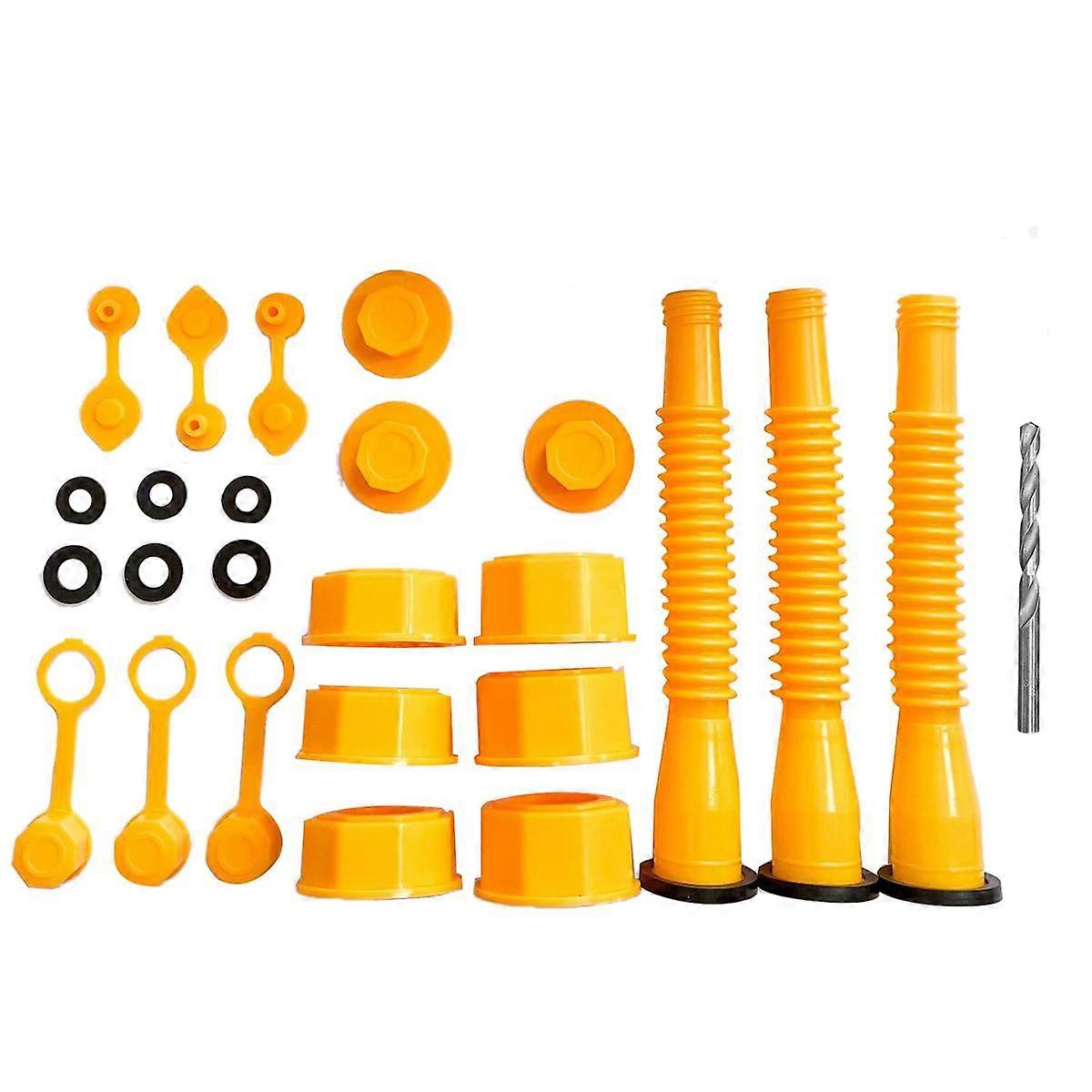 Can Spout Replacement Improved Design Flexible Pour Nozzle Kit with Gasket Stopper Vent Cap Caps