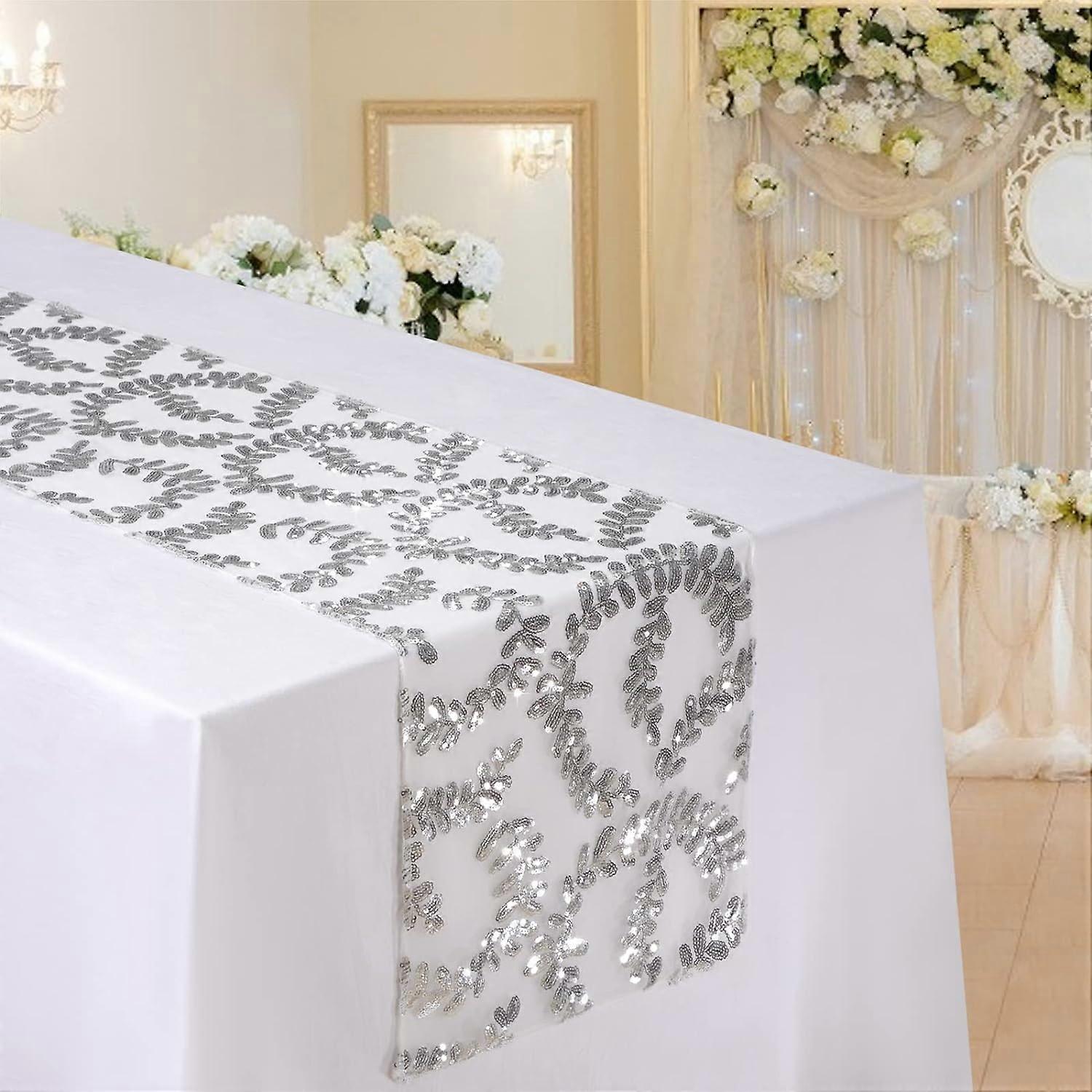Table Runner Glitter Round Sequins Fabric,Table Cloth Decoration,30*275cm