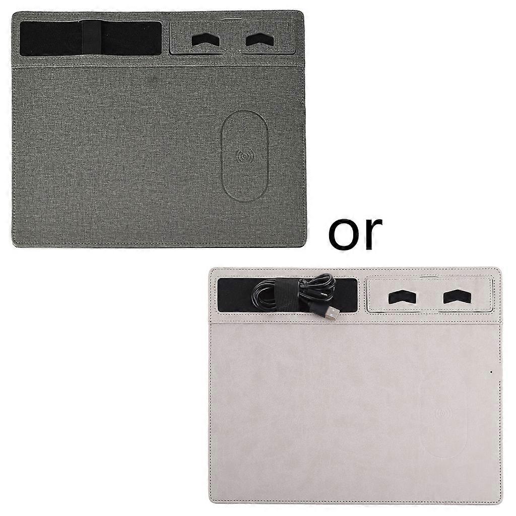 PU Leather Mouse Mat Multifunction Wireless Charging Mouse Pad for Home Office