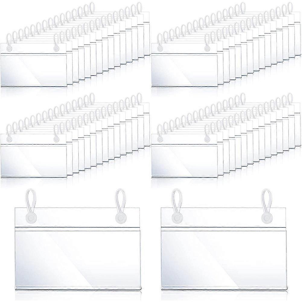 Plastic Label Holders Price Tag Ticket Hanger Clips with Design Lock Closure for Basket Market Grocery (60)