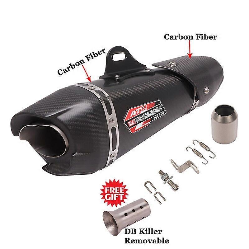 Universal Motorcycle Yoshimura AT2 Exhaust Pipe Escape Modify Carbon Fiber Muffler DB Killer For ZX10R R6 GSXR600 MT03 DUKE 125
