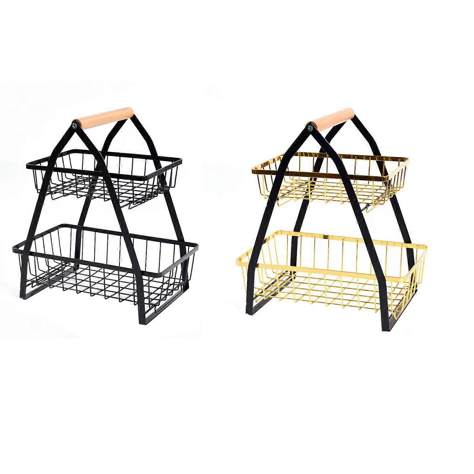 2 Tier Fruit Stand, Fruit Tray, Vegetable Holder, Kitchen Storage Rack