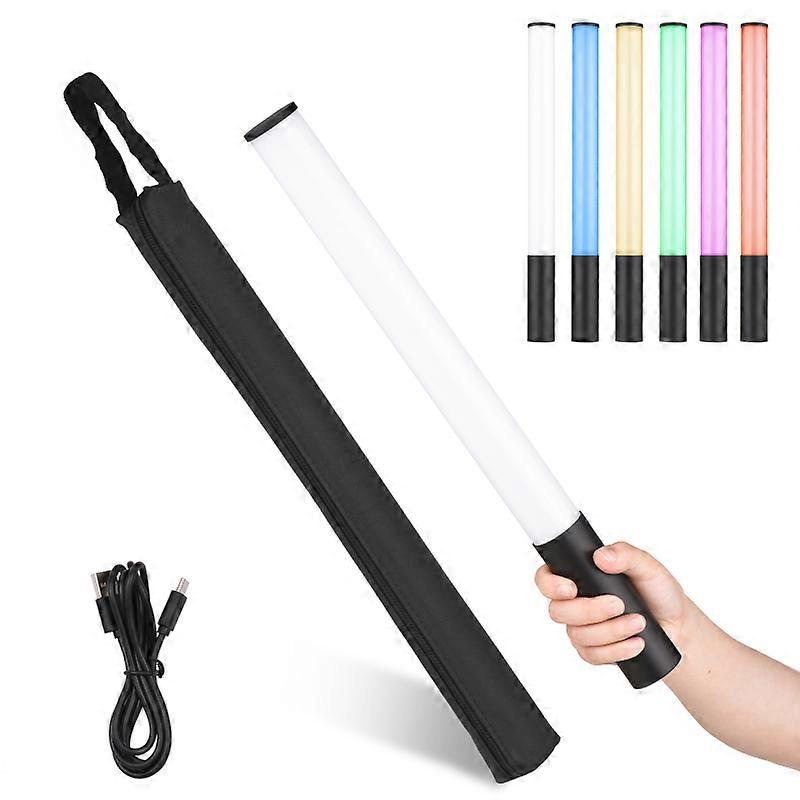 RGB Light Wand Stick Handheld Photography Video Light Bi-Color Temperature 2500K-9900K 12 Levels Dimmable Brightness with 7 Kinds of Special Lighting