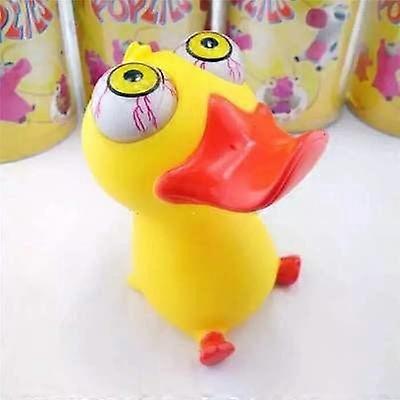 Eye Popping Rubber, Squeezy Animals with Pop Out Eyes, Eye-Popping Doll Decompression Toy Funny Stress Reliever Squeeze Kids AdultYellow Duck