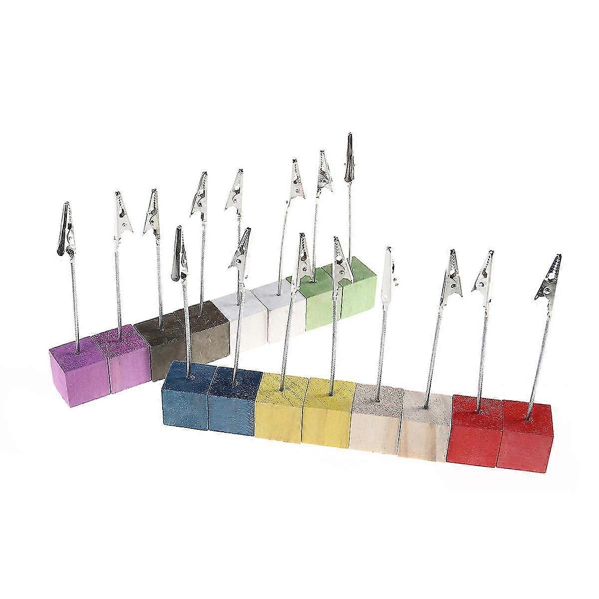 16pcs Pin Base Photo Stand Note Desk Memo Clips (Random Color)
