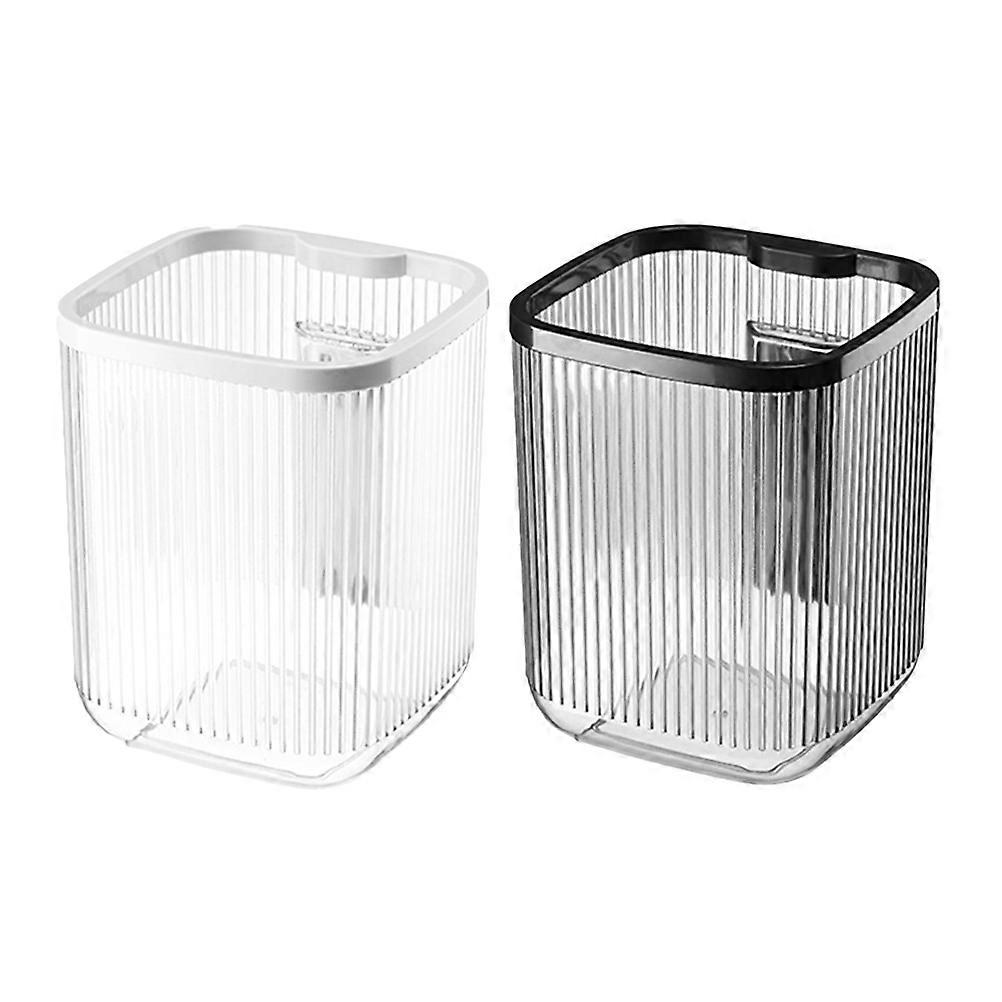 2pcs  Mini Desktop Trash Can Small Countertop Garbage Bin Plastic Tiny Tabletop Waste Basket