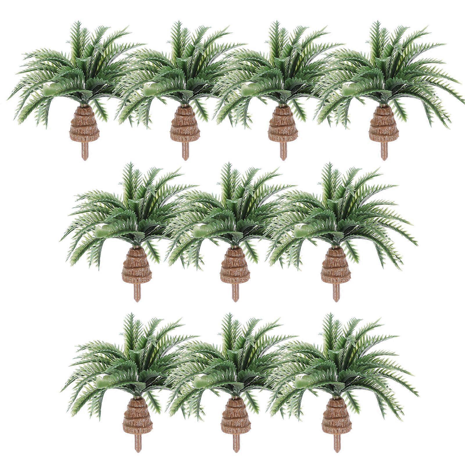 10pcs Miniature Tree Models Scenery Landscape Artificial Tree Models Mini Palm Tree Models
