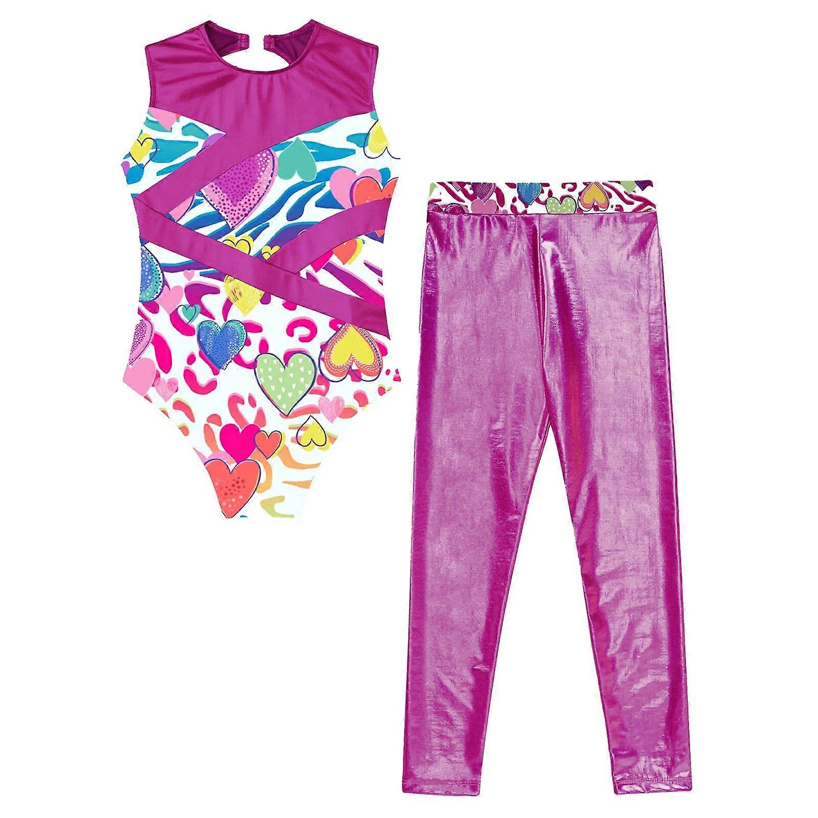Girls Two Piece Dancewear Ballet Suit Sleeveless Dance Leotards With Shorts Gymnastics Suit Athletic Activewear Jumpsuit Outfits – Buy The Best Products In The Online Store - Foto 11