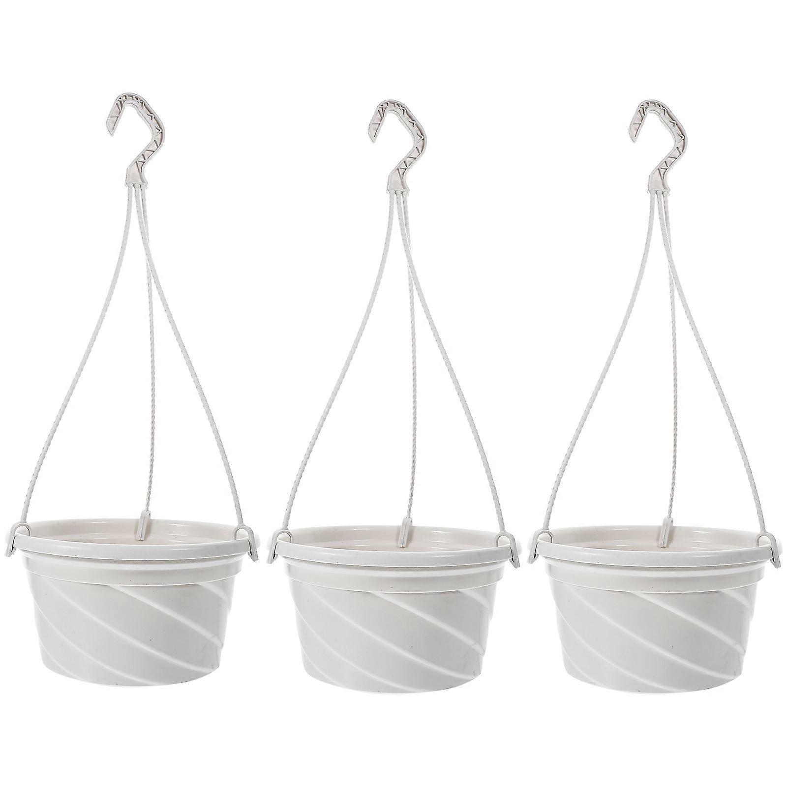 3pcs Ornamental Chlorophytum Plastic Flower Pot Balcony Hanging Plant Pot