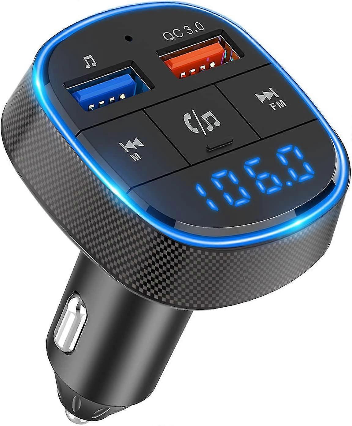 Upgraded Version Fm Transmitter For Car, Bluetooth 5.0 Car Radio Audio Adapter