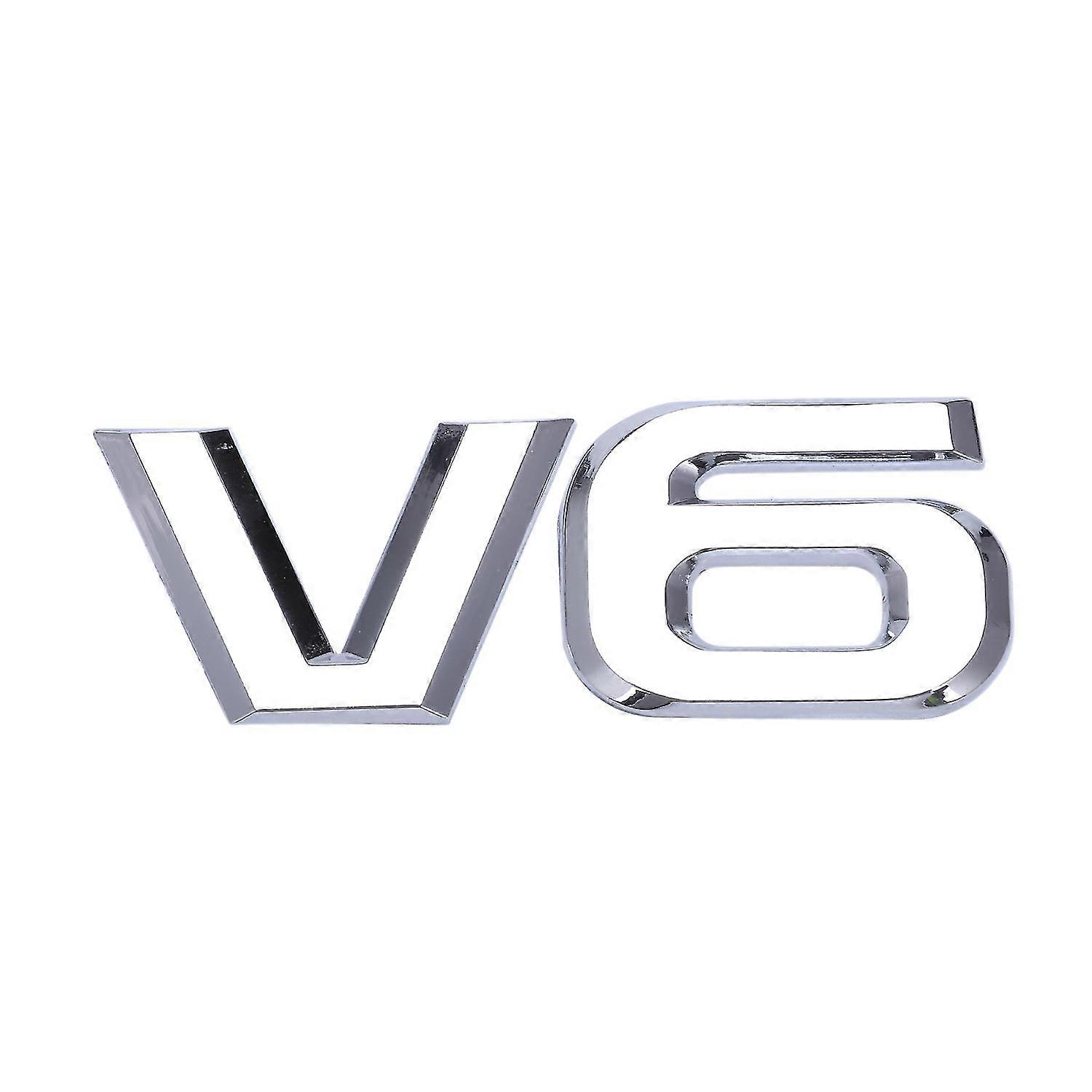 Silver T Metal V6, Sticker, Car /
