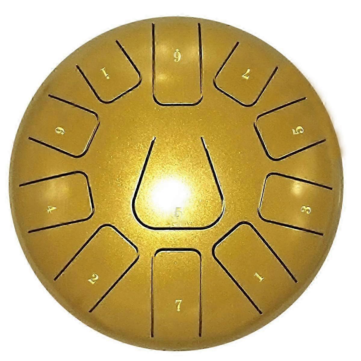 Tambour à langue en acier de 8 pouces, tambourin à 11 notes avec baguettes et médiators pour la méditation, instrument J